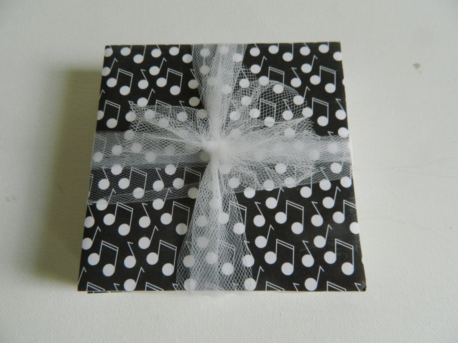 Musical Note Print Tile Coasters