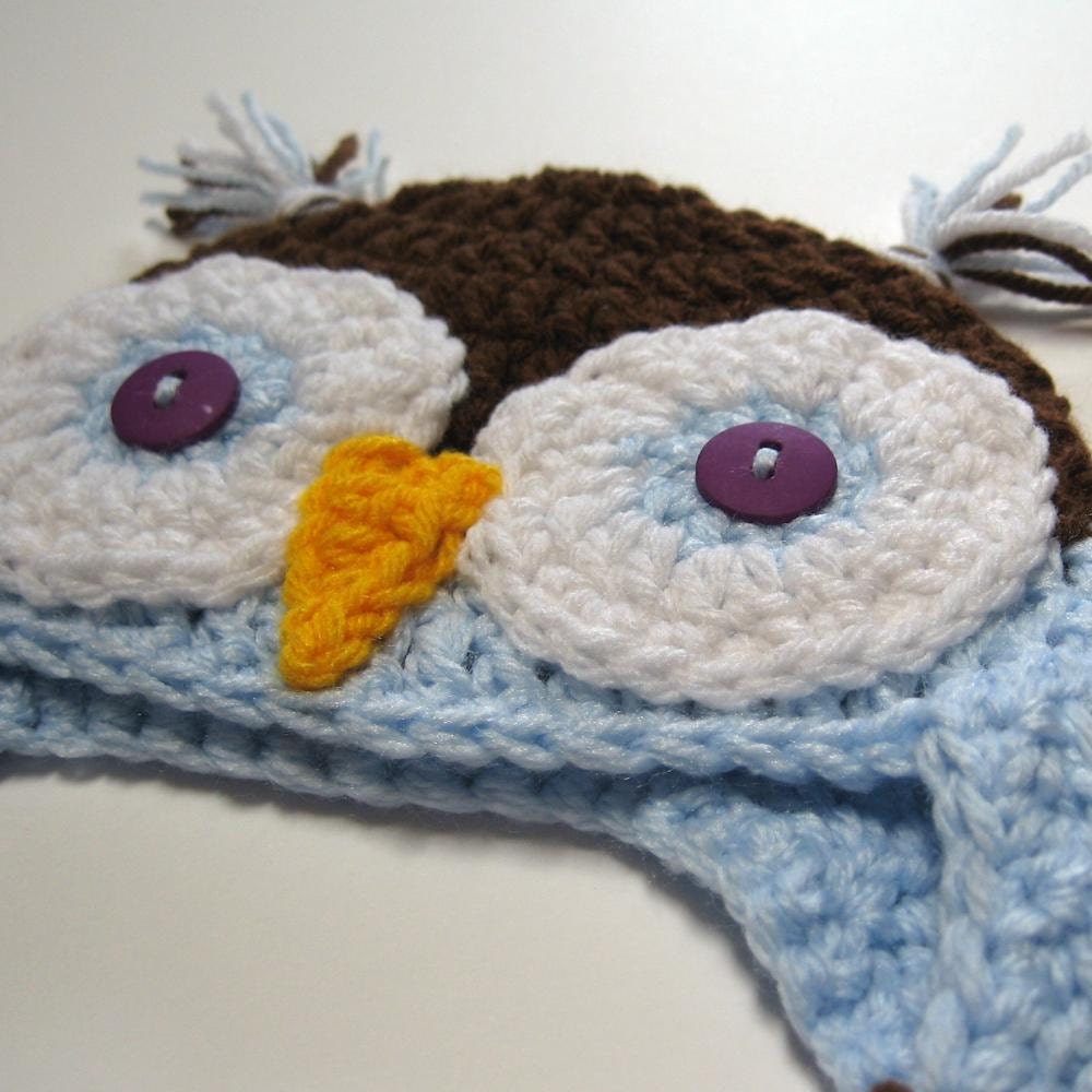 Owl hat.  Newborn.  Crochet.  MADE TO ORDER.  Photo prop.  Baby shower gift.  Baby boy.  Baby girl.  Earflap hat.