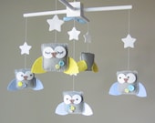 Baby Crib Mobile - Baby Mobile - Owl Mobile - Neutral Mobile - You can Customize your colors :)