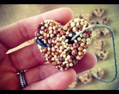 100 petite bird seed hearts - birdseed wedding favor, love birds, DIY assembly, super saver