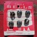 40s Package of Six Tingle Bells or Jingle Bells Christmas Silver half inch