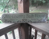 sign, primitive, rustic, bathroom sign , green distressed, rustic home decor, primitive home decor