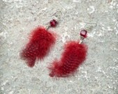 I Saw Red Dangle Feather Earrings