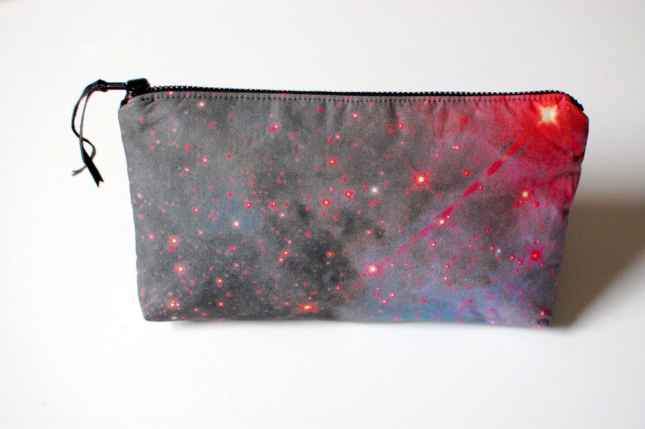 Galaxy Nebula Print Clutch Bag Space Purse Makeup Pouch