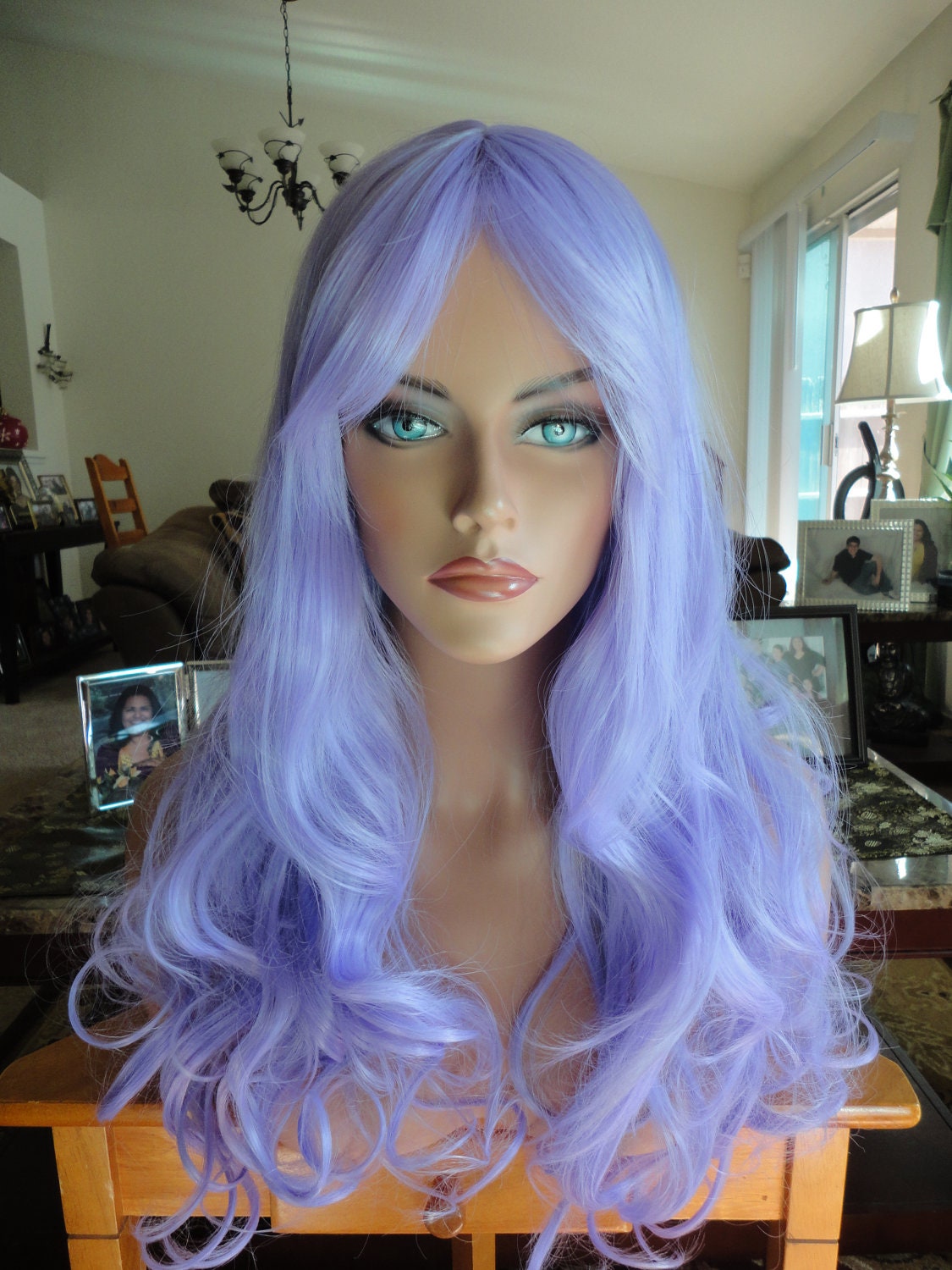 Sale - Autumn Special - Halloween Sale - Priority Shipping - Long Wavy Wig - Appox. 25 Inches - Lavendar Kisses