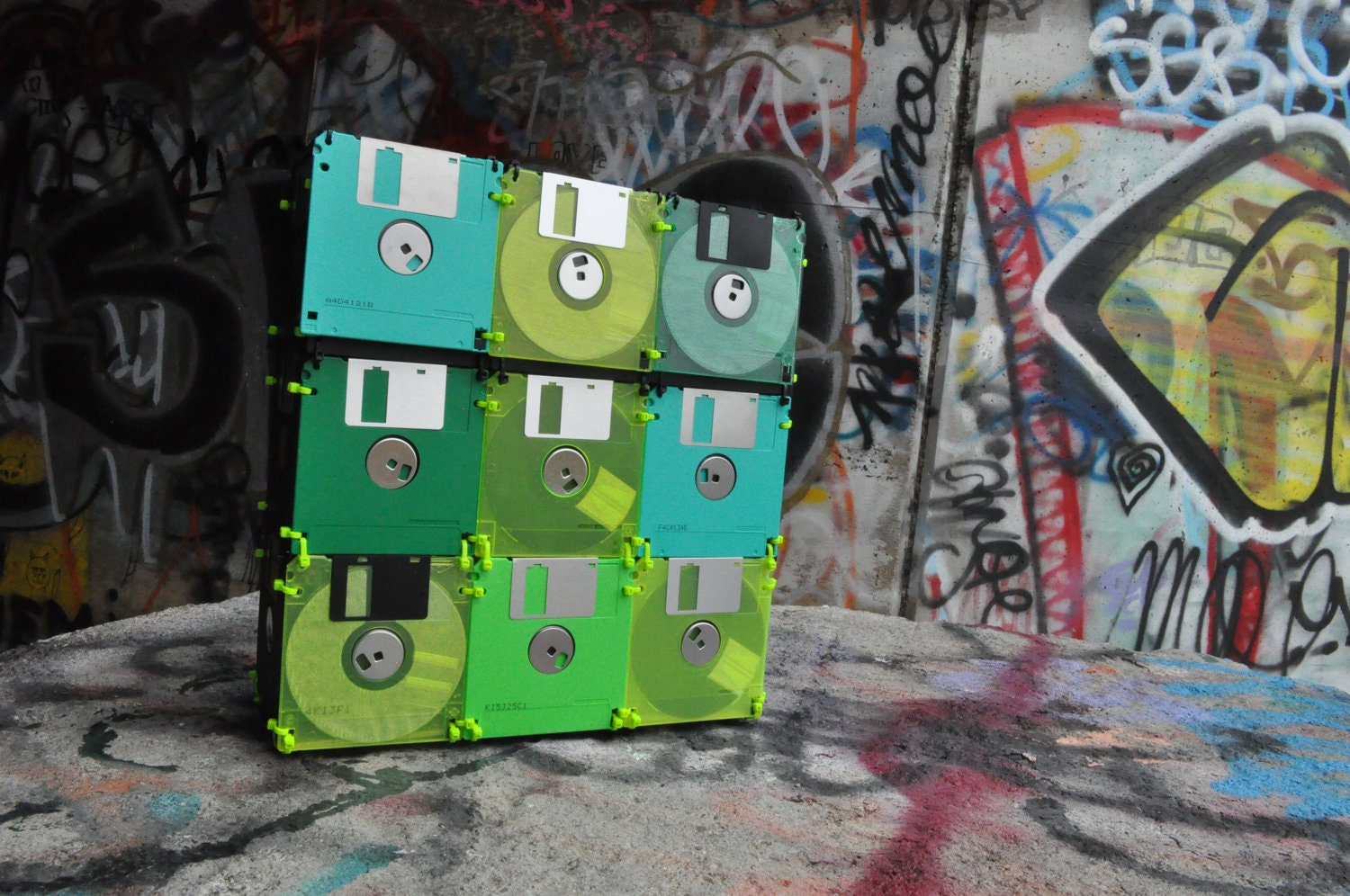Green floppy disk bag, sometimes it's easy being green, eco-geek-chic