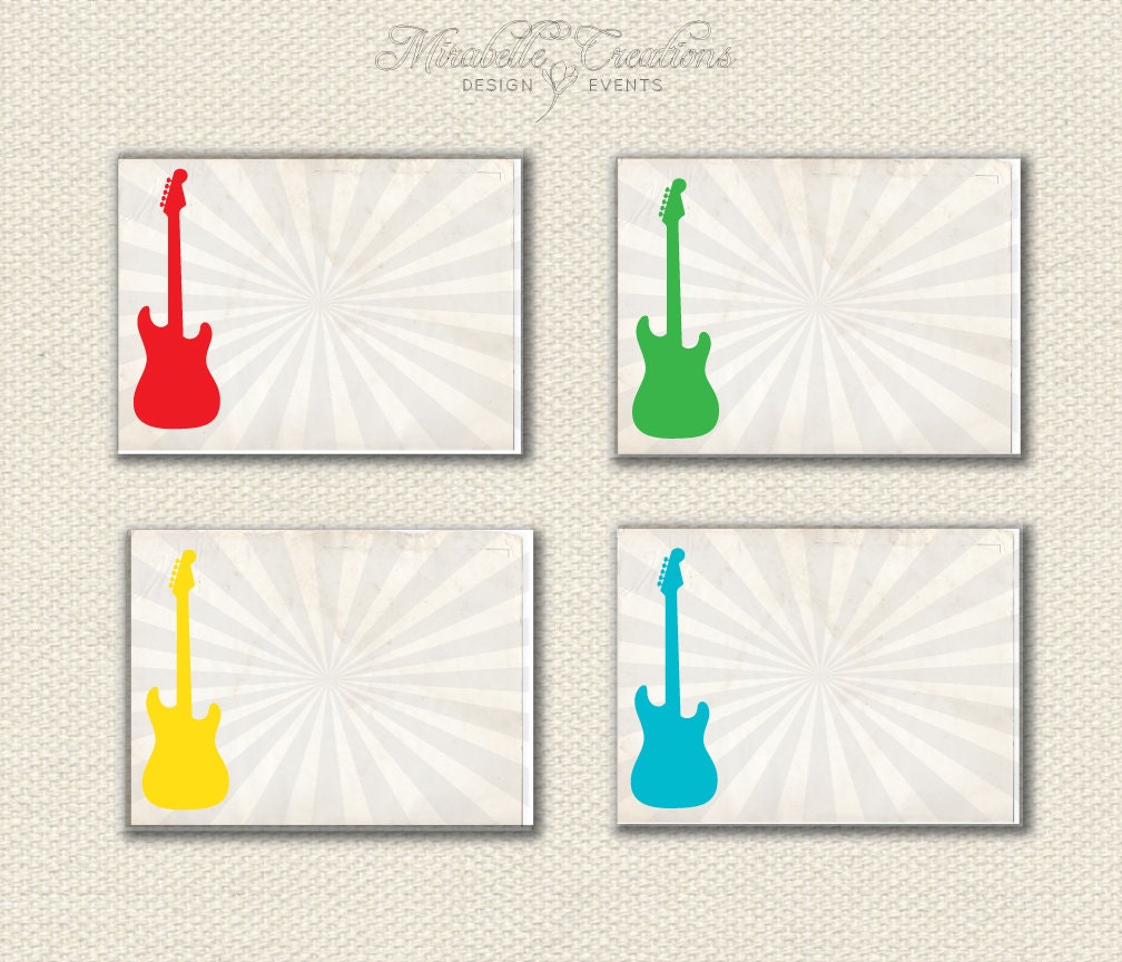 PRINTABLE Placecards / Fancy Labels - Little Rockstar Collection -- Mirabelle Creations Il_570xn