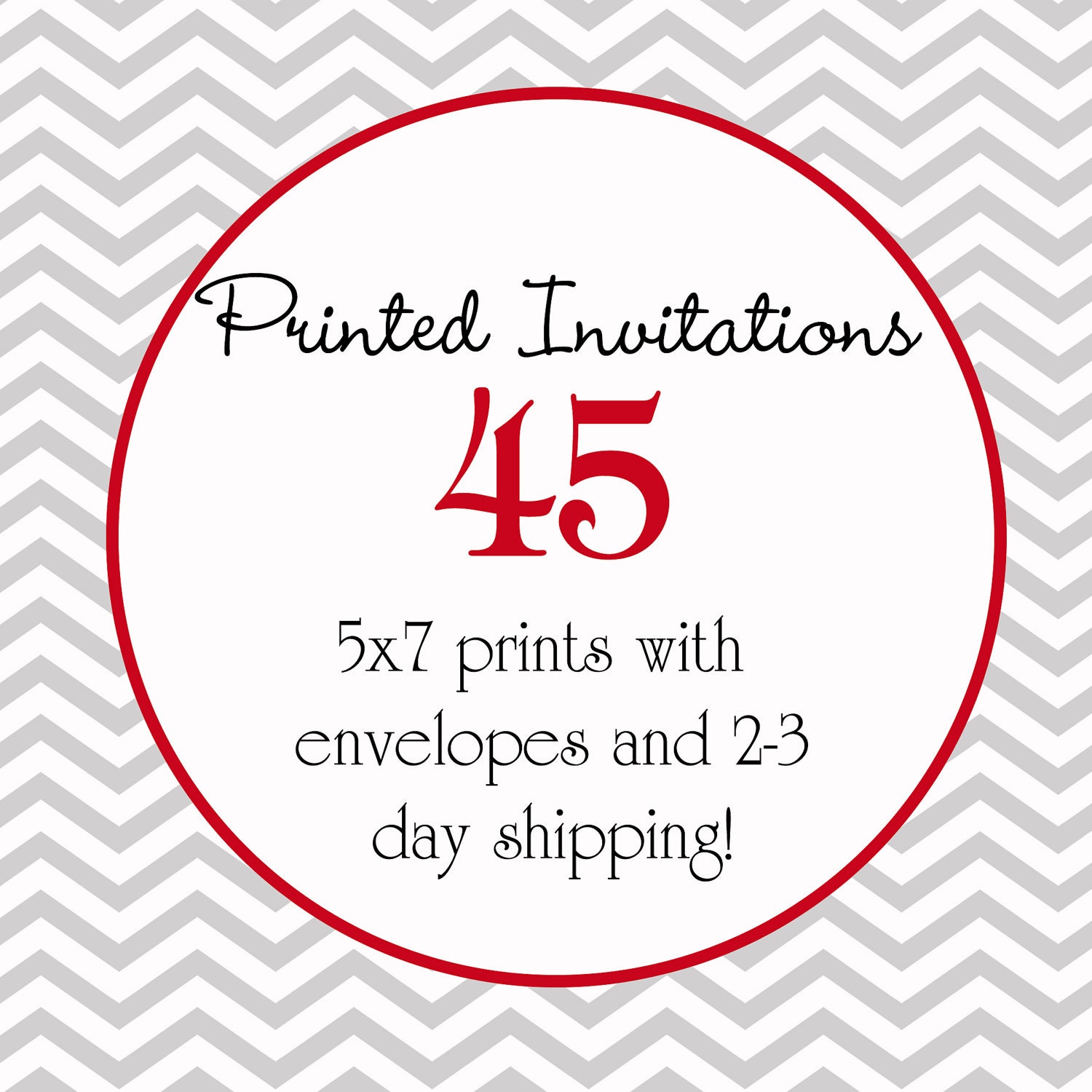 45 Printed Invitations and envelopes in color choice Il_570xn
