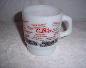 Fire King Anchor Hocking White C.B' er Coffee Mug