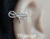16 gauge Cutie bow Silver Cartilage hoop