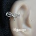 16 gauge Cutie bow Silver Cartilage hoop