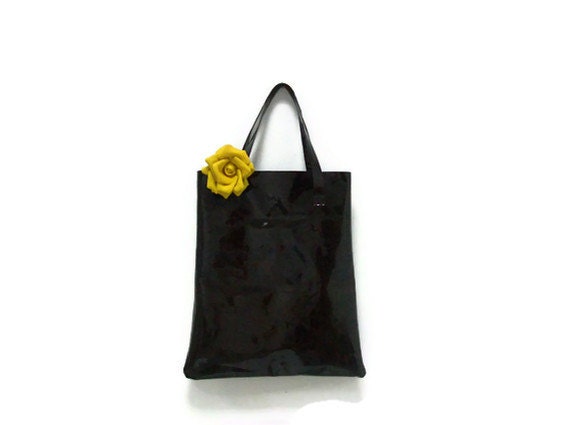 Brown patent Leather Tote Bag Shopper