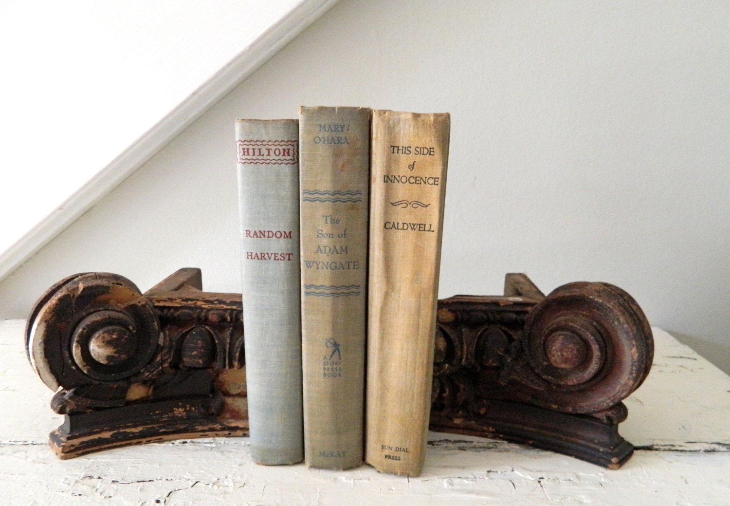 Reserved for Annie-Vintage Book Ends Salvage Architectural Wood