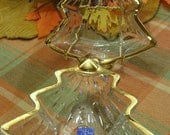 Set of 2 Cute Glass Christmas Tree Dishes FREE SHIPPING