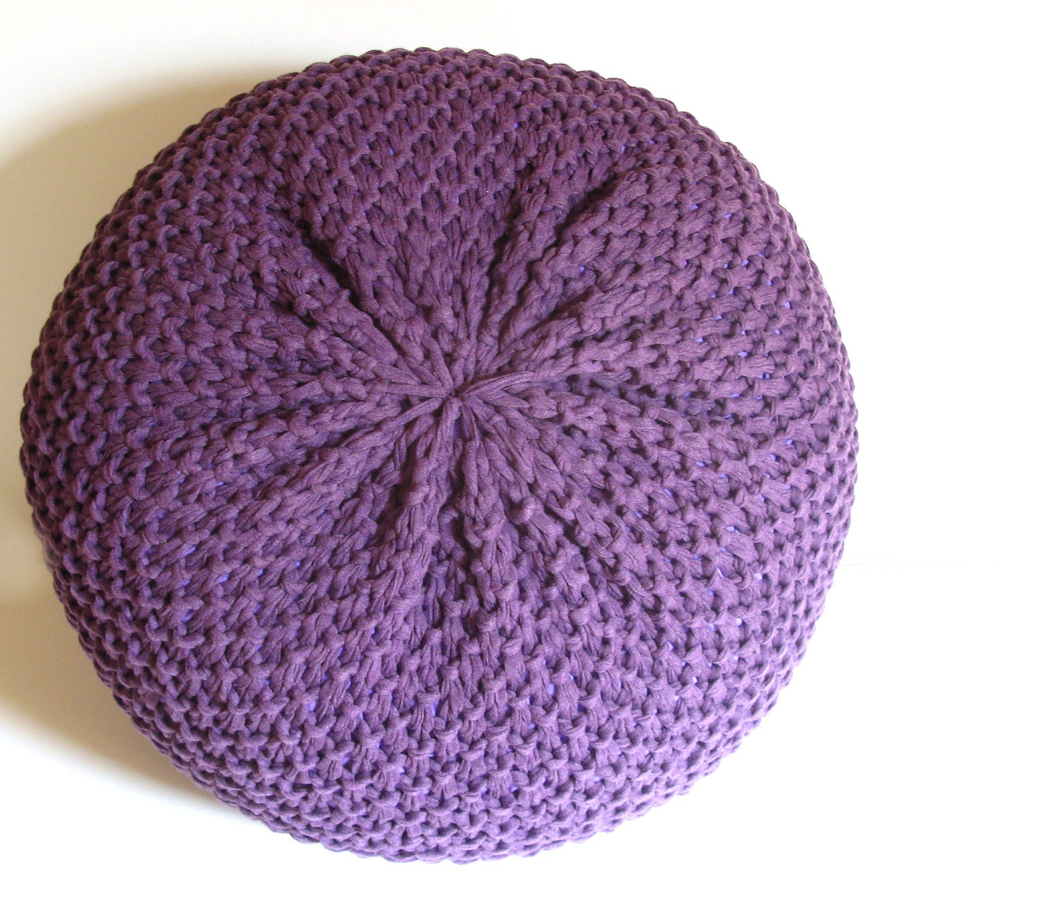 Knitted Pouf - ottoman, foot stool, floor pillow - MADE-TO-ORDER