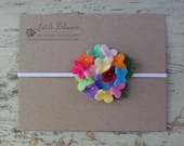 Felt Flower Headband - Hydrangea - pick your colors - newborn - baby - toddler - child
