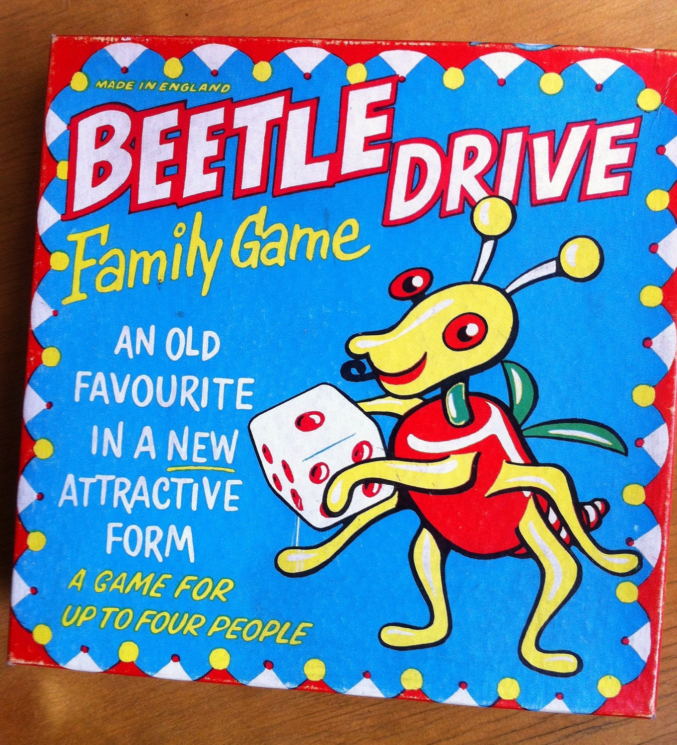 Beetle Drive Family Game Plastic Beetles and by bluevantreasures