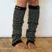 Chevron Crest : BLACK Chevron Leg Warmers w/ Assorted Gold Metal Military Buttons (item no. 1-2)