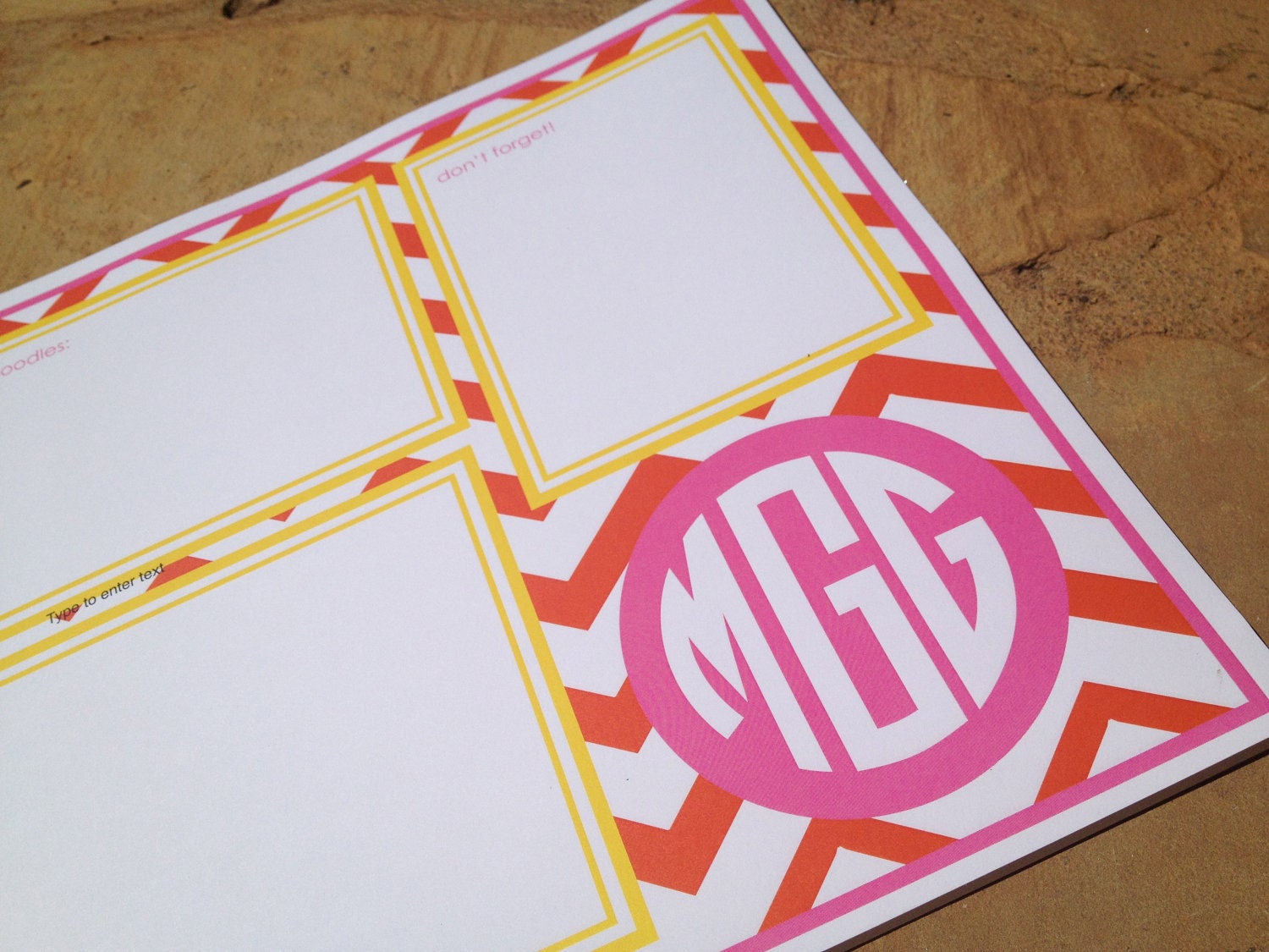 Chevron patterned customized Desk Pads