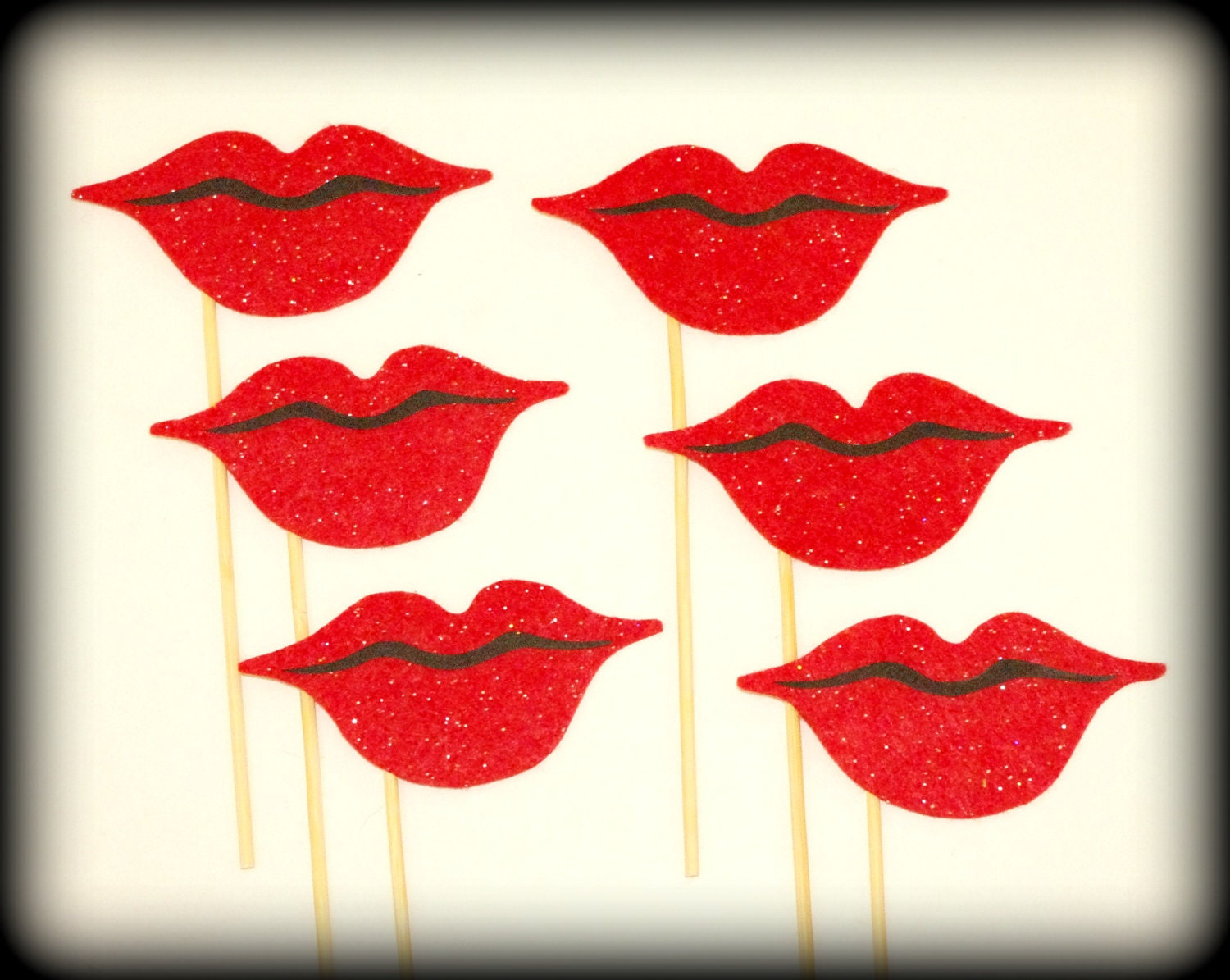 Photo Prop Set - Lips on a Stick- set of 6
