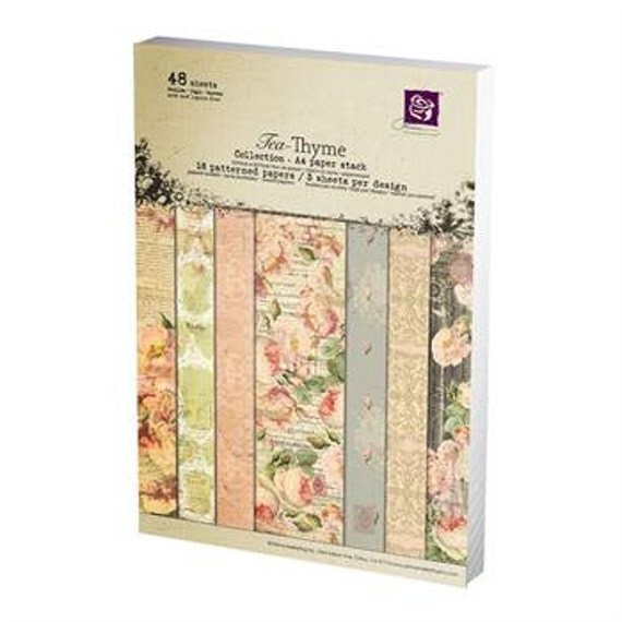 in STOCK Prima TEA Thyme A4 paper pad - cardstock collection - just released cha 2012