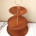 Three Tier Server, Wooden Buffet Server, Two Trays with Nut Bowl and Handle