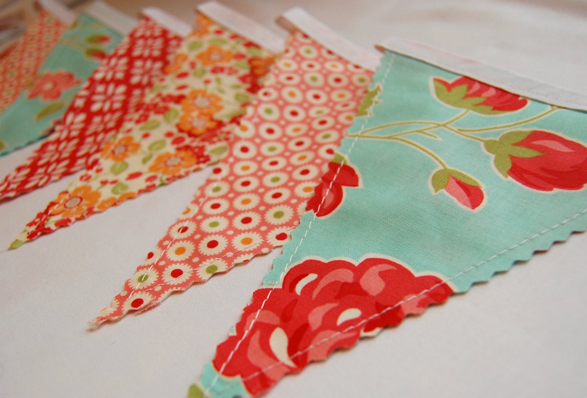 Marmalade Bunting Banner - Fabric Banner - Fabric Bunting - Baby Bunting Banner - Flags Pennants