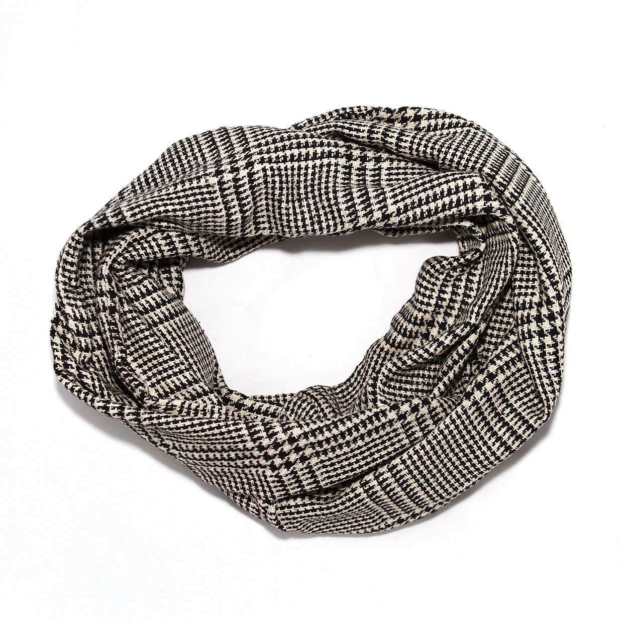 Black and White Scarf - Unisex Plaid on SALE