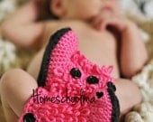Ugg inspired Baby Boots Crochet Hot Pink black