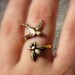 birds and the bees ring, bird ring, bee ring, bird accessories, bee jewelry, bee accessories, spring fashion, vintage style