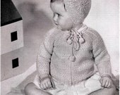 5 Piece Mesh Infant Set - Helmet Hat, Sweater, Mittens, Booties and Blanket - 5 Crochet Patterns PDF 7503