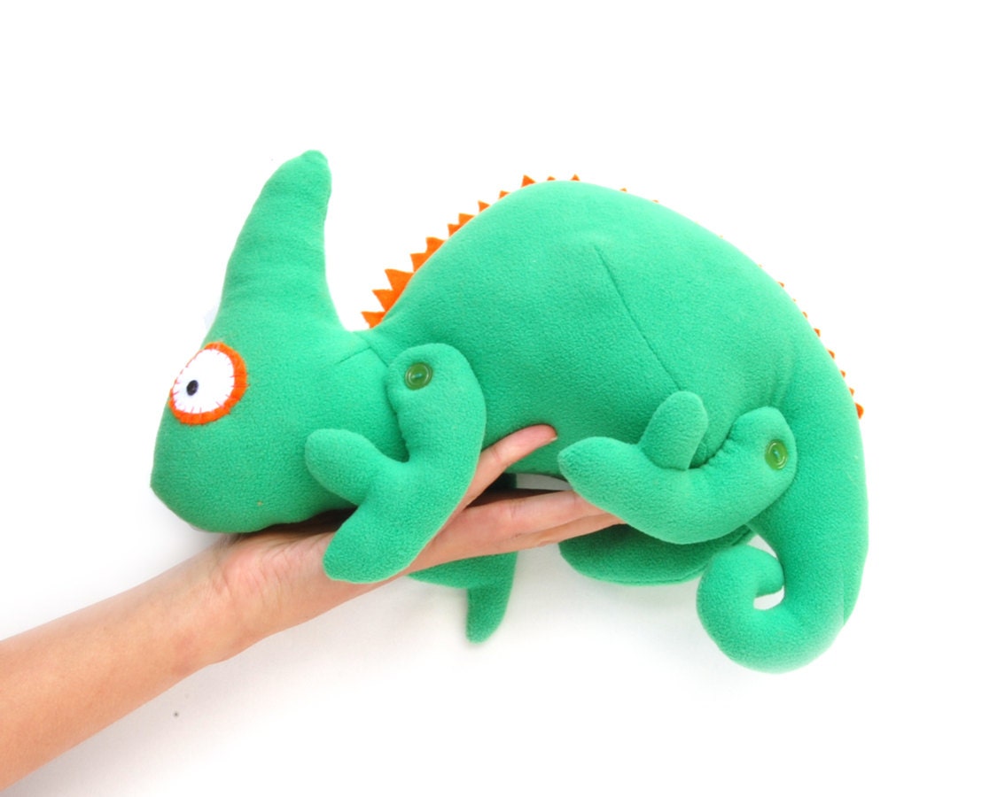 Soft Toy Chameleon woodland creatures green reptile kids stuffed animal