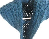 Crochet Basic Cowl Dark Teal Alpaca