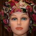 BOUFFANT Surgical Scrub Hat--Beret Style with Side Bow--Pink Paisley Floral Bouquet