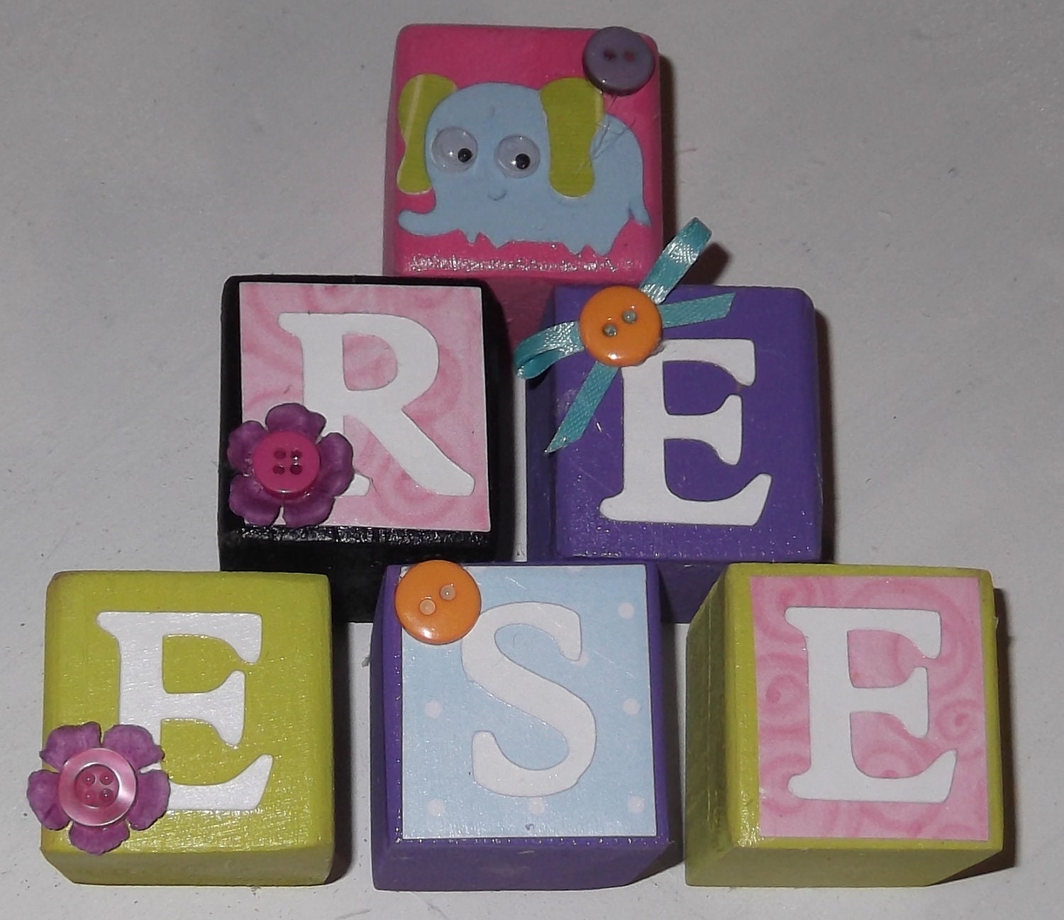 girls jungle style button  wooden blocks - wood nursery blocks - maternity baby photography props - baby photo props