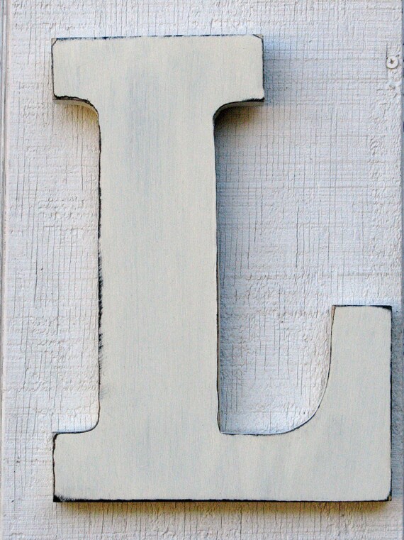 Baby Nursery Initial Rustic Wooden Letter L by borlovanwoodworks