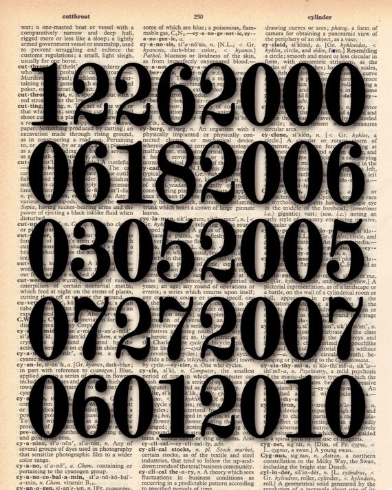 Special Dates Vintage Dictionary Print - Custom Print