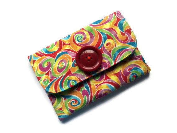 Funky  Abstract Fabric  Wallet /Purse - 2 pockets - Velcro closure- Free UK postage