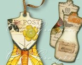 Mannequin Tags (double-sided) - Digital Backgrounds CG-66 for Crafting Scrapbooking Magnets Stickers - Instant Download