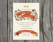 Custom, Printable Wedding Invitation & Response Card- Floral n Fall
