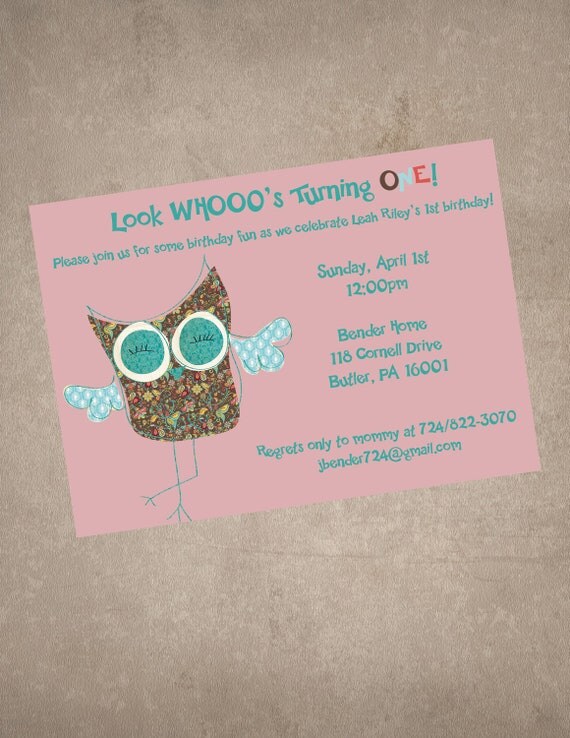 Owl Baby Shower/Birthday Invite-Print your own Il_570xn