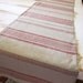 Table runner, woven cotton , tan and red stripes, farmhouse decor, shabby chic, bureau cloth, holiday runner