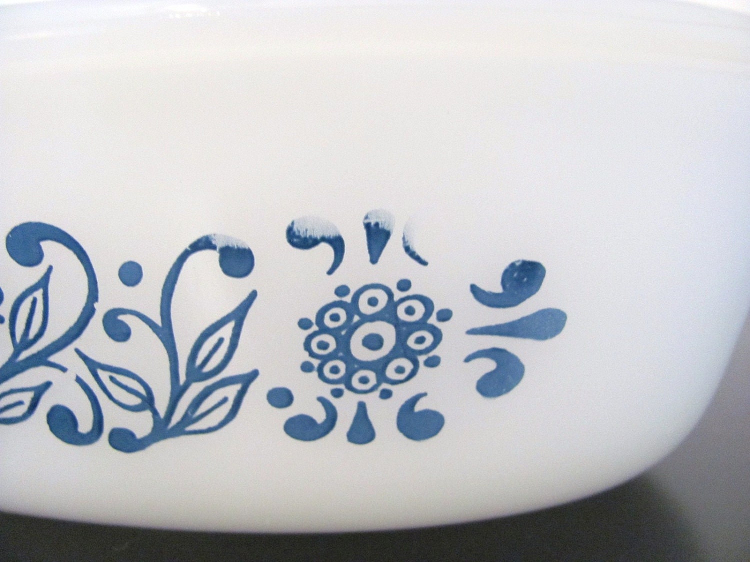 Glasbake Casserole Dish, Blue Floral