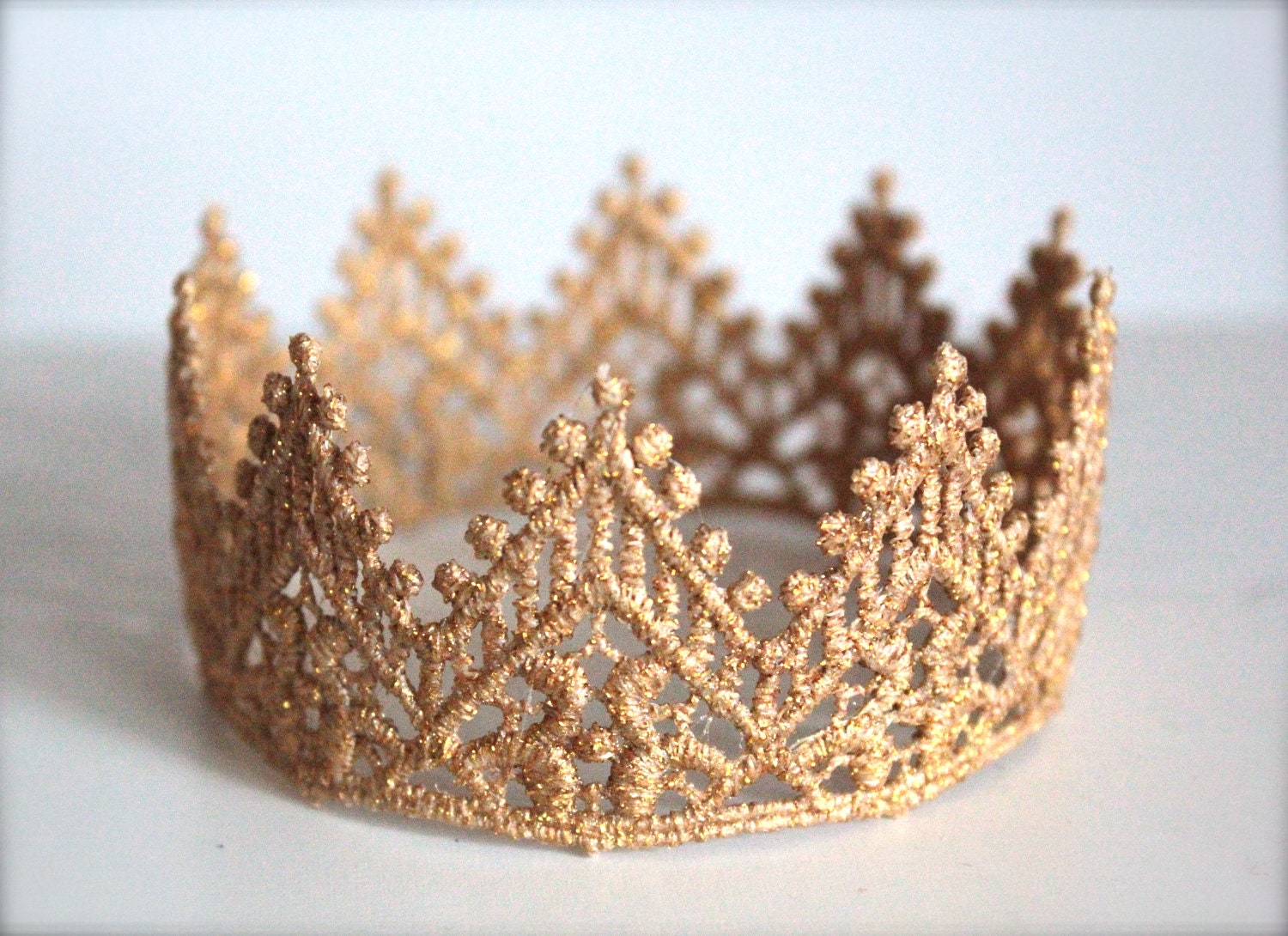 Regal Gold Lace Crown for Boy or Girl - Perfect Newborn Photo Prop