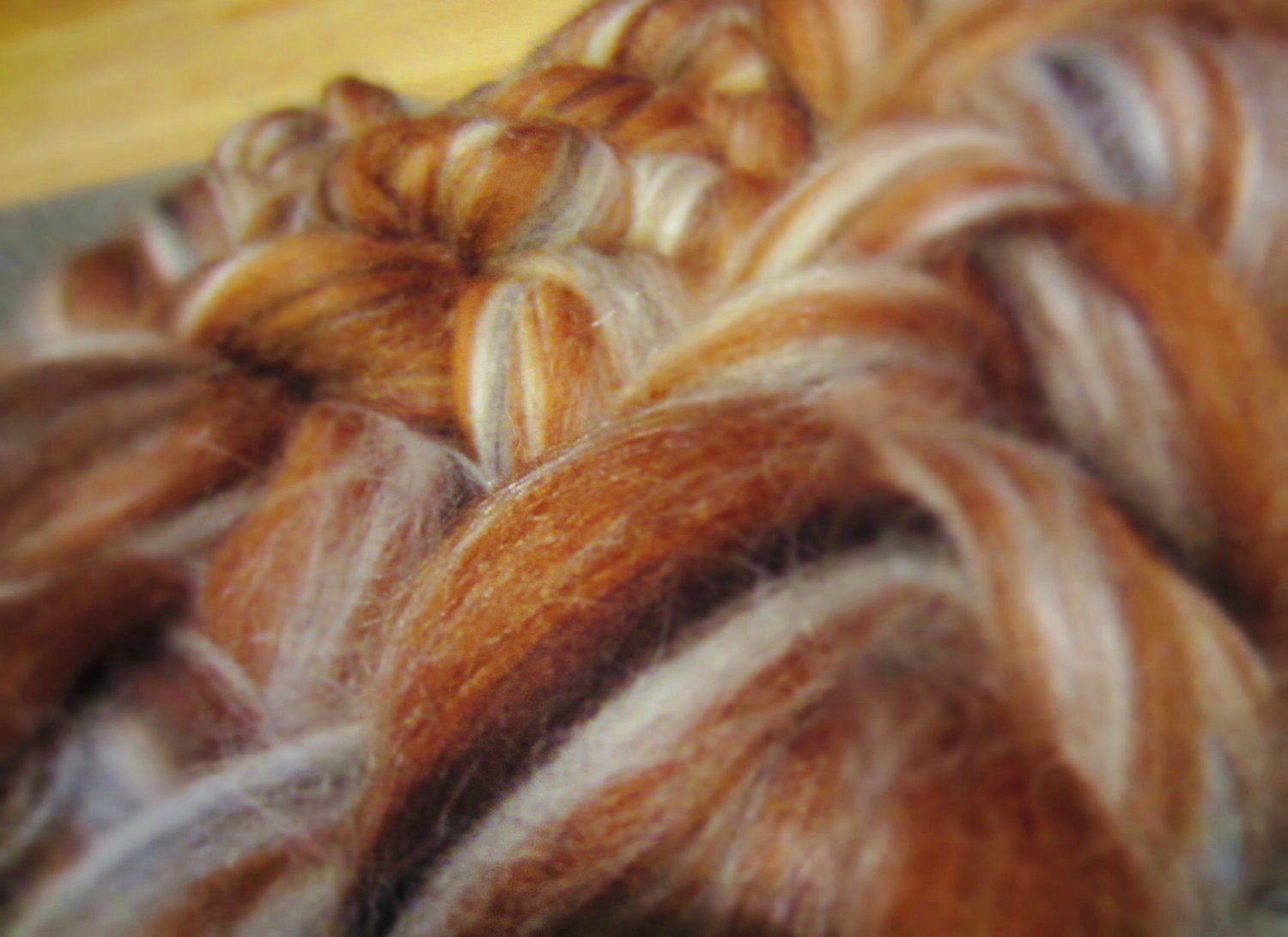4 Oz "Cowbell" Wool Roving Braid Fiber for Spinning, blending, & more