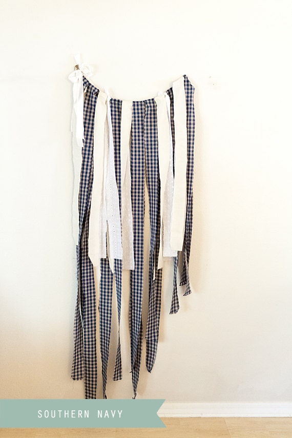 Southern Navy Fabric Backdrop Streamers