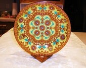 10% Discount VINTAGE SALE ..SO Shabby Chic.. 1970s Psychadelic Enamelware Dish