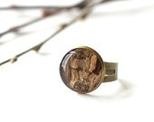 Real Tree Bark Ring - brown bark woodland ring - autumn Prunus cerasus