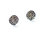 Real Petunia Petals tiny stud earrings - black and white grey unique resin jewelry studs - Petunia hybrida