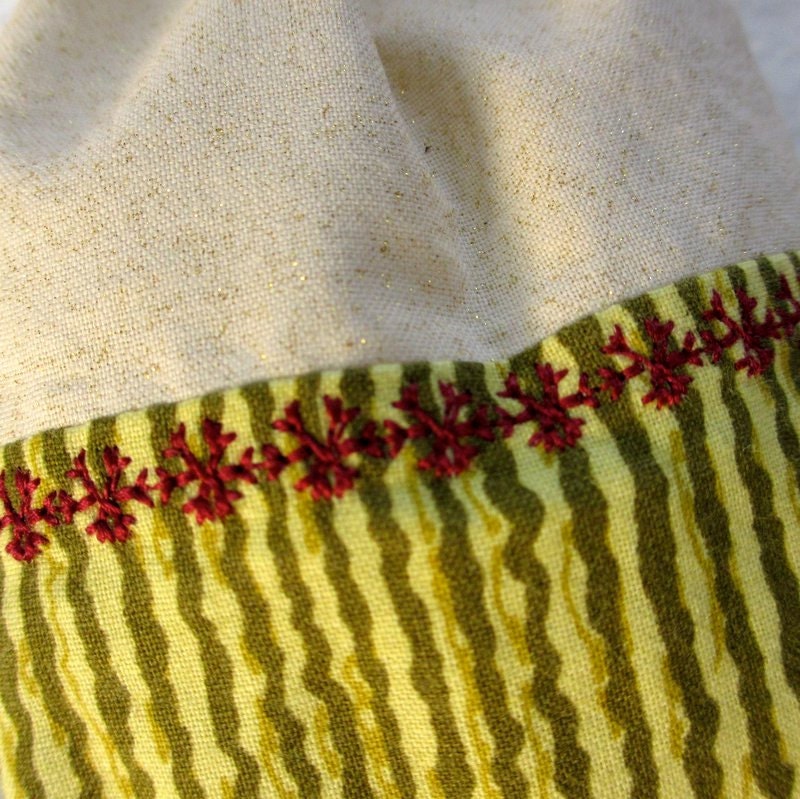 Reusable Gift Bag, Fabric Gift Bag, Christmas